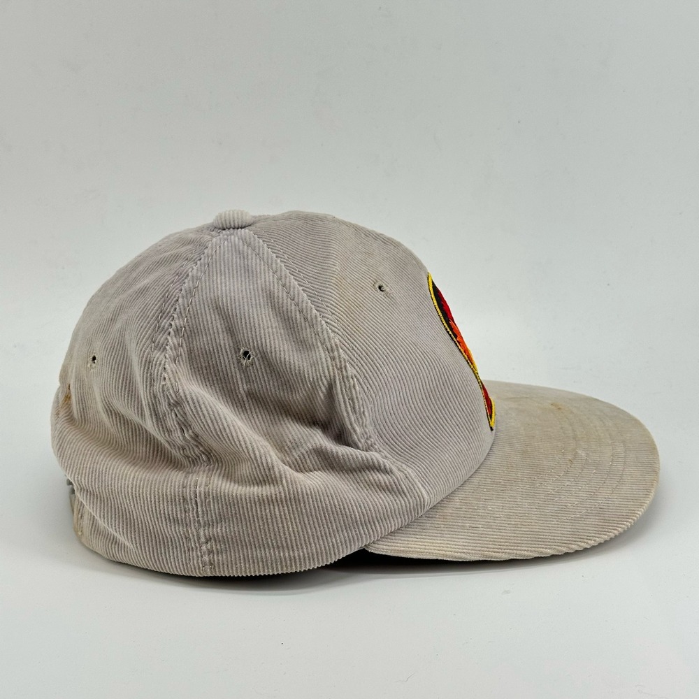 Vintage Canada Snapback Hat Corduroy Patch 80's 90's Cap Beige Men's OSFA - Picture 5 of 8